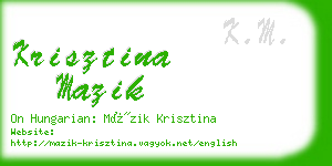 krisztina mazik business card